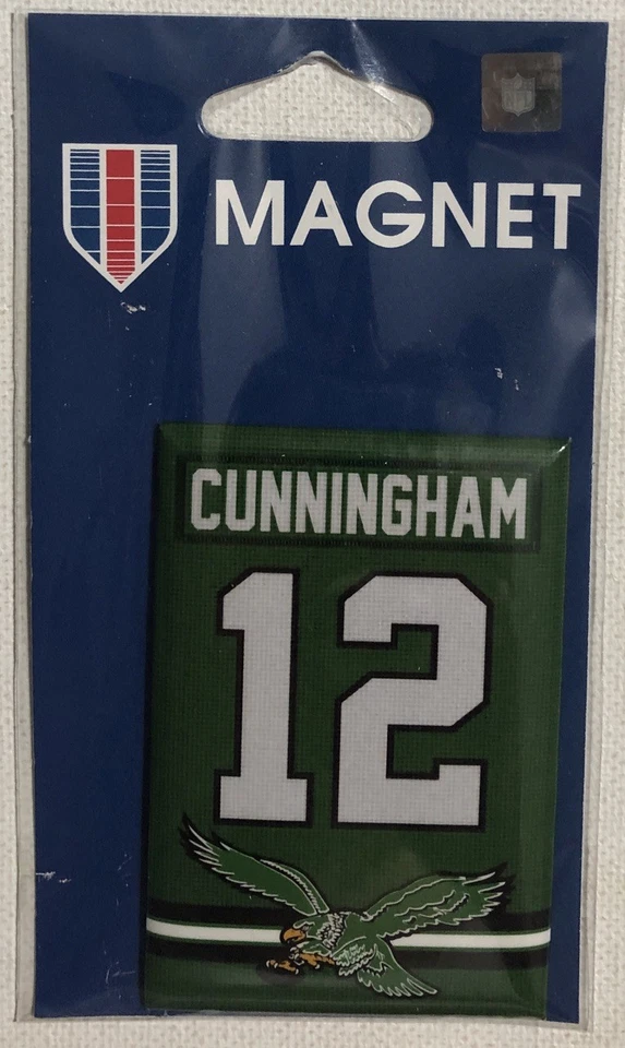 New WinCraft Randall Cunningham Jersey #12 Magnet *NIP* Philadelphia Eagles NFL - Image 1 of 1