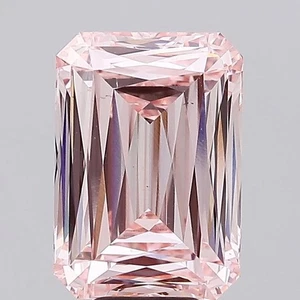 Radiant 7.79 Carat Fancy Intense Pink VS1 loose lab grown diamond - Picture 1 of 3