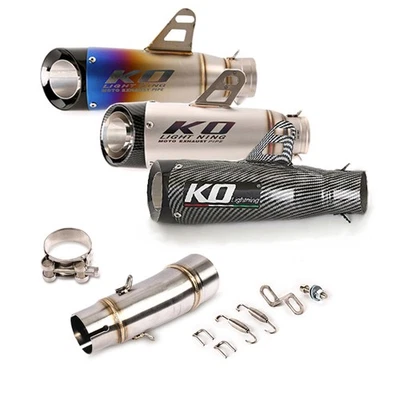 2" Slip On Mid Link Pipe Exhaust Muffler For Kawasaki Ninja 250 Z400 2017-2025 - image 1 of 4