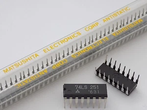 10x - Matsushita 74LS251 - 1-of-8 Line Data Selector / Multiplexer - IC DIP-16 - Bild 1 von 7