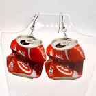 Crushed Coke Can Earrings - Coca Cola Earrings - Coke Accessories - Pop Earrings