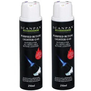 2 x Scanpan Classic Torch Refil Butane Gas Cylinder 250ml - Picture 1 of 4