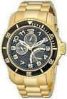 Invicta 15341 Pro Diver Dial 18K Gold Plated SS Black Textured Men's Watch 
