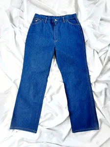 1970s WRANGLER Dark Blue Jeans Sz 18 34” W Cowgirl Rockabilly Country Western - Picture 1 of 13