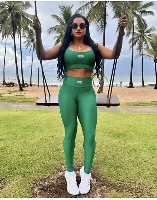 Ladies Gym Wear Womens Fitness Workout Sports Clothes Yoga Vest & Leggings Set - Image 1 of 2