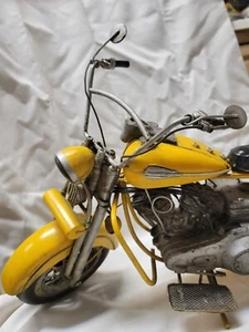 Art deco motorcycle metal and leather , antique. Great gift - Picture 1 of 7