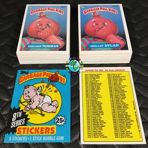 GARBAGE PAIL KIDS 8th SERIES 8 COMPLETE 88-CARD SET 1987 +FREE WAX WRAPPER OS8 - Picture 1 of 1