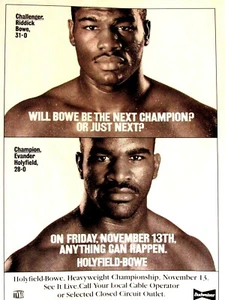 Evander Holyfield vs Riddick Bowe Vintage 1992 HBO Anything Can Happen 8.5 x 11" - Picture 1 of 2