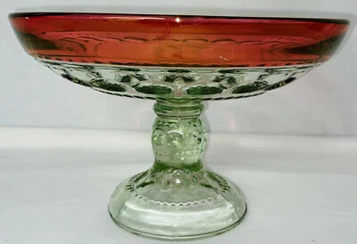 Indiana KINGS CROWN RUBY FLASHED 10" FOOTED FRUIT COMPOTE - Image 1 of 2