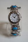 Geneva Faux Turquoise, Brown & Multicolor Stones Casual Fashion Women's Watch