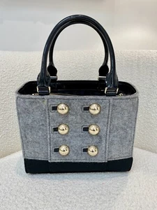 Kate Spade Beantown schwarz & grau Quinn Handtasche unverbindliche Preisempfehlung des Herstellers $ 298 selten grauer Knopf - Bild 1 von 10