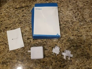 ANKER A2713 Power Port III 3 port 65W Wall Block Power Pod w/ folding White - Picture 1 of 12