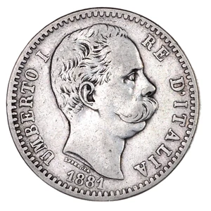 ITALIA Umberto I 2 Lire 1881 - Argento Silver - Foto 1 di 2