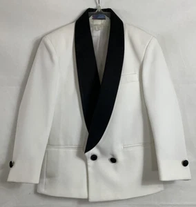 Raffinati Formal Boys Size 8 White Tuxedo Jacket with Black Lapels and Buttons - Picture 1 of 12