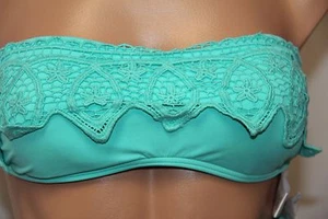 New O'Neill Swimsuit Bikini Bra Top Sz M Straps Bandeau Aqua - Picture 1 of 6