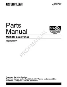Caterpillar Cat M313C Excavator Parts Catalog Manual ser BDR1-2000 CRX1-Up - Picture 1 of 1