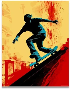 Skateboard Wall Art Posters Skate Boarding Poster Print 11x14 Inches Unframed - Picture 1 of 8