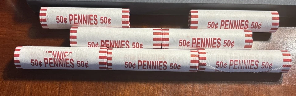 3 Fed Sealed Lincoln Cent Rolls from Bank Boxes Unsearched  - Image 1 of 1