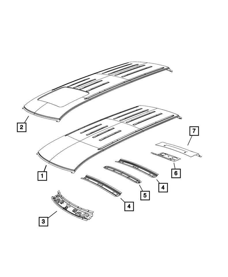 Cabezal trasero superior techo genuino Mopar 2011-2022 Jeep Grand Cherokee WK 68036319AB Foto 1 de 1
