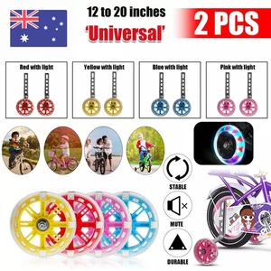 12-20 Inch Kids LED Flashing Bike Stabilizers Training Wheels Bicycle Heavy Duty - Picture 1 of 13