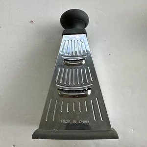 Pizazz Metal Cheese Grater 4 Sided Shred Zest Slice Shredder 9.25” Pyramid Shape - Picture 1 of 6