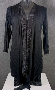 LORISSA Australia Size 14 Black & Silver Dual Layer Waterfall Evening Jacket VGC - Picture 1 of 16