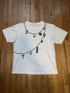 SS04 Number Nine Skull And Chains Tee In White. Size 4 (L)