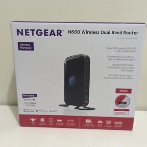 NETGEAR N600 Wireless Dual Band Router Wi-Fi WNDR3400 300+ Mbps New -Open Box - Picture 1 of 7
