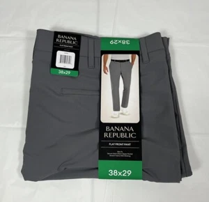 Banana Republic Performance Pant, Slim Fit, Zip Pockets, Gray, Men's 38x29, NEW - Picture 1 of 9
