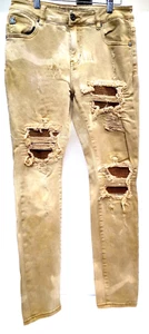 Jeans GRINDHOUSE elasticizzato beige invecchiato in fabbrica TG 32 - Foto 1 di 11