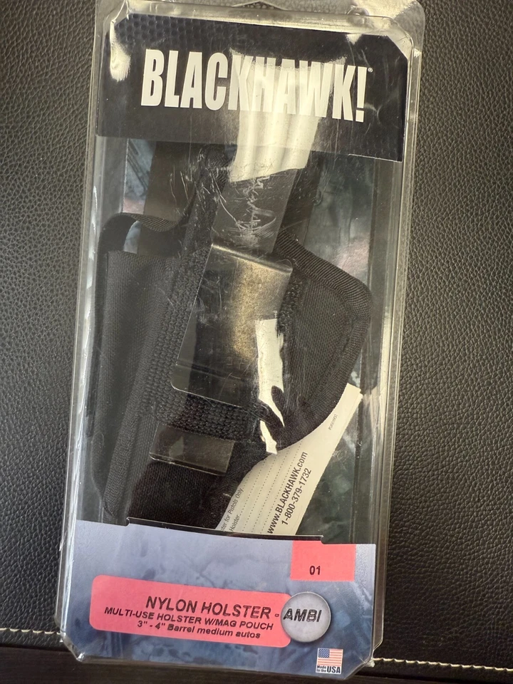 BLACKHAWK! Nylon Ambi Multi-Use Holster w/ Mag Pouch Size #1   3" to 4" auto - Image 1 of 2