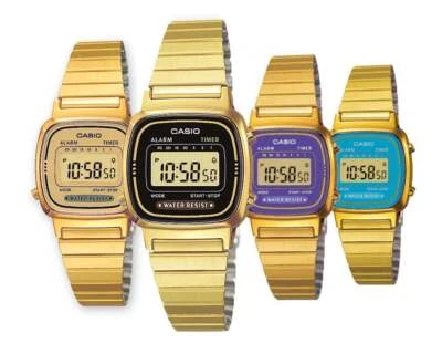Damenuhr CASIO Vintage LA-670WG Stahl Golden Chrono Klassiker Digital DD - Bild 1 von 4