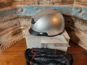 Z1R Vagrant Solid Half Helmet 0103-0620 Silver- Size Medium M - Foto 1 di 12