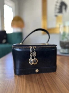 Gianni Versace Sunburst Vanity Box Bag Handbag Black Gold Authentic - Picture 1 of 10