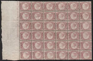 1870 SG48/49 1/2d ROSE RED PLATE 12 UNUSED MARGINAL BLOCK OF 36 NO GUM (OA/TF) - Picture 1 of 2