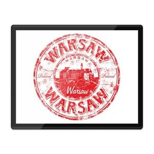 Placemat Mousemat 8x10 - Warsaw Poland Europe Travel Stamp  #5969