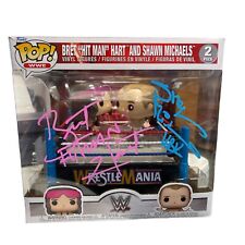 SIGNED BRET HIT MAN HART AND SHAWN MICHAELS IN RING FUNKO POP WWE 2 PACK 2023