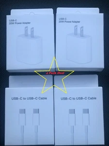 20W USB C Fast Charger and USB C To Type C Cable Power Adapter For iPad Pro Air - Picture 1 of 46