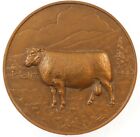 France Farming Agriculture Bull Syndicat Central Charmoise Bronze 50Mm