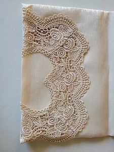 Italian Lace Macrame Square Table Cloth 33 x 33 Inch Square Beige - Picture 1 of 10
