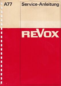 Service Manual Instructions for Revox A 77 IN English