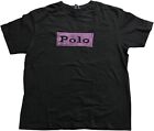 Vintage Polo Ralph Lauren Center Box Logo T Shirt Purple Black Mens Large