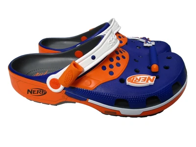 Sandalias Zuecos Crocs x Hasbro Nerf Clásicas Azul Naranja Para Hombre Talla 10 Foto 1 de 4
