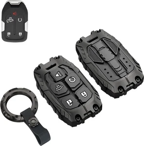Heavy Key Fob Cover Case Protector for GMC, Keychain, Accessories black  - Picture 1 of 6