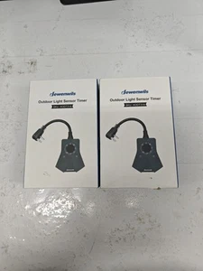 2x DEWENWILS Outdoor Light Timer Dusk to Dawn Plug Outlet Timer 2/4/6/8hour - Picture 1 of 2