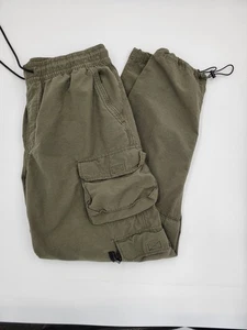 Aeropostale Active Utility Pant Zip Pouch Pockets Drawstring Cargo Green Sz L - Picture 1 of 16