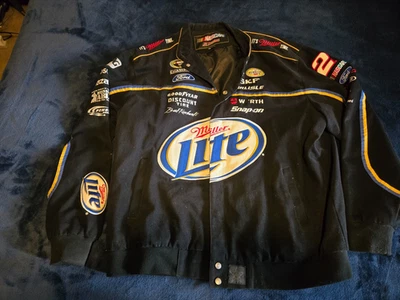 Chaqueta Brad Keselowski Miller Lite Nascar Diseño JH Para Hombre Talla XL Parches Foto 1 de 3