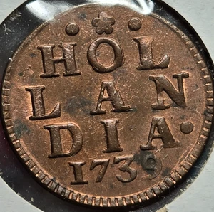 Netherlands 1 Duit 1739; ~300 Year-Old European Gem in Impeccable Condition! - Picture 1 of 2