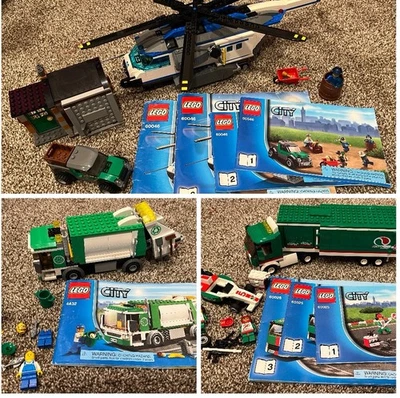 Lego City Lote-Camión Gran Premio #60025, Camión de Basura #4432, Helicóptero #60046 Foto 1 de 4