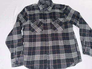 Brixton Men's Medium Standard Fit Bowery Plaid Long Sleeve Flannel Shirt NWOT! - Picture 1 of 5